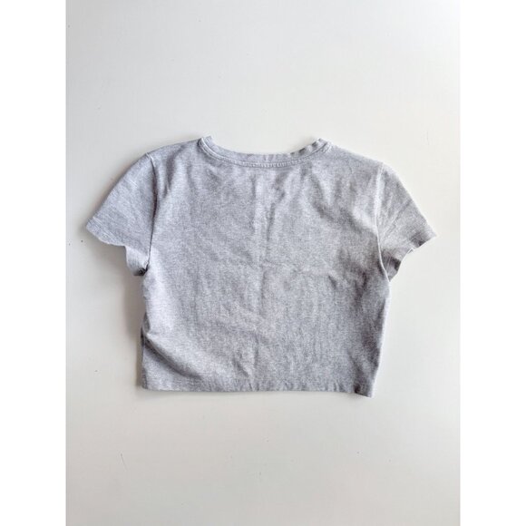 Aritzia TNA Hold-It Ortiz Grey Cotton Jersey Cropped Crew Neck T-Shirt, Size M - Picture 8 of 16